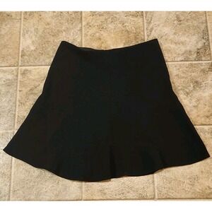 Loft Petite 6p Black Skirt, Fit To Flare, Casual Wear, Zip Back, EUC